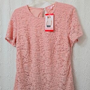 Teddi Rose medium pink lace blouse